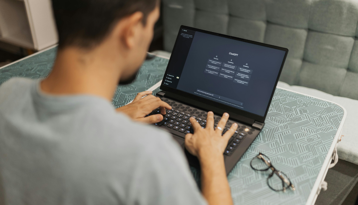 A person using AI in marketing and eCommerce